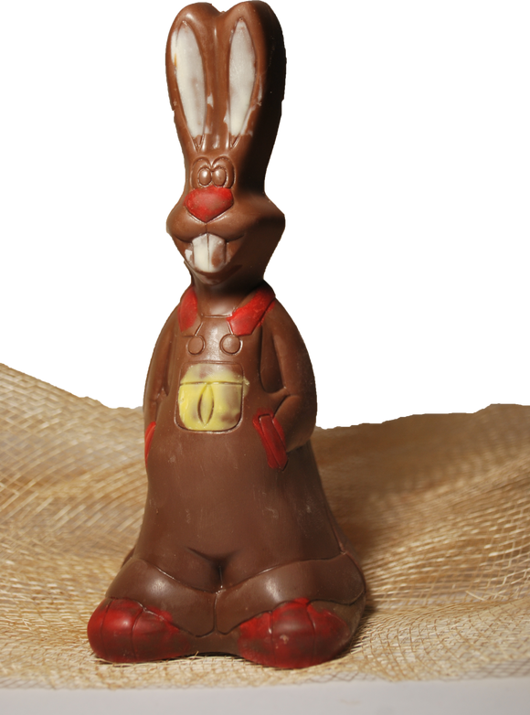 Lapin en Salopette - Chocolat noir - 15 cm
